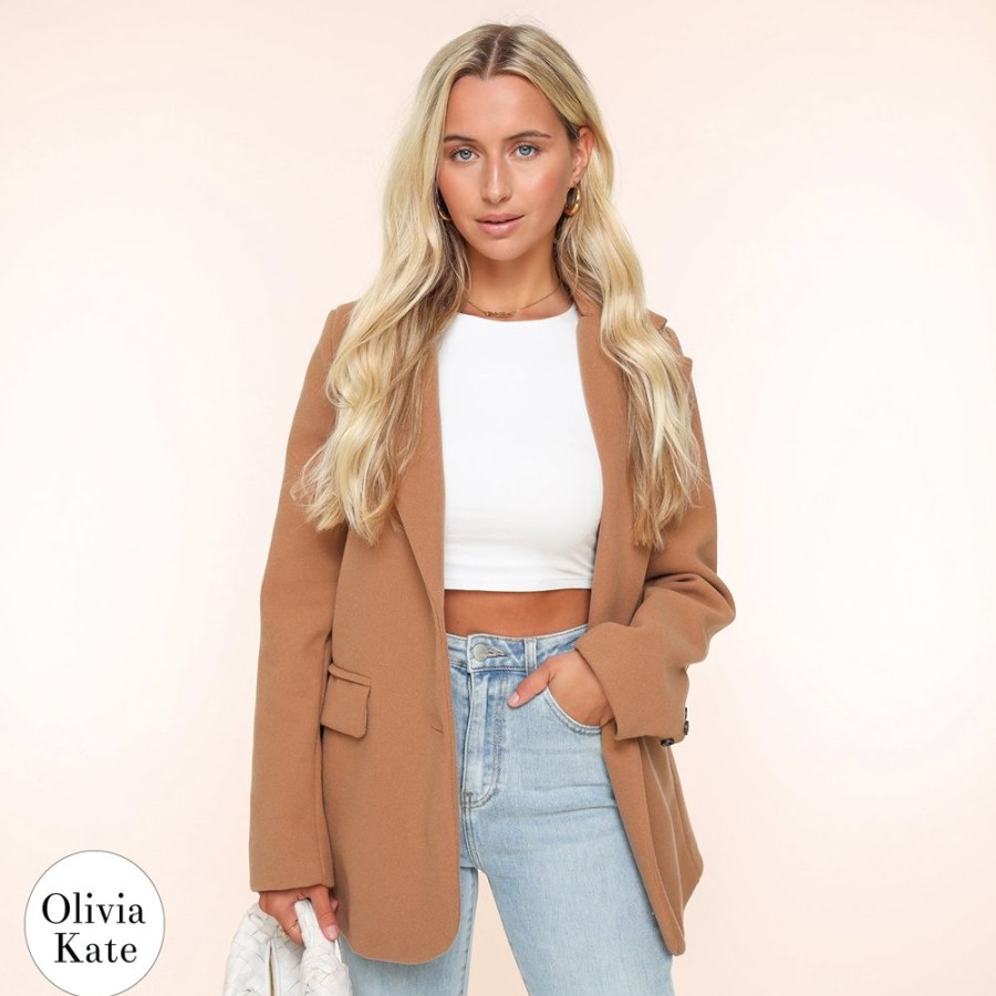 Kleding Sophie  Me  | Camel Oversized Wollen Look - Blazer