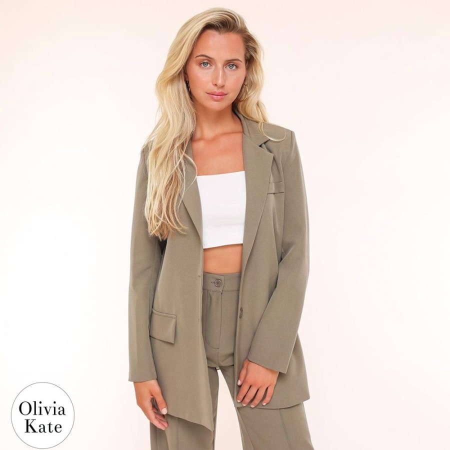 Kleding Sophie  Me  | Lichte Army Groene Basic Rechte - Blazer